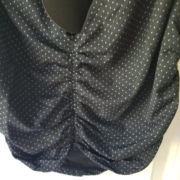 Crop Top Black, White Polka Dot Date Night Top - Picture 3 of 4